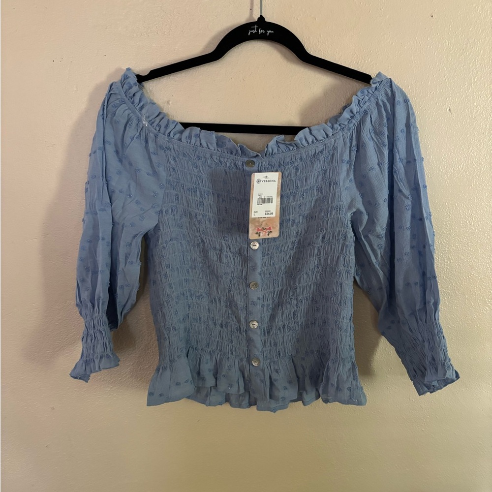 Blue crop top